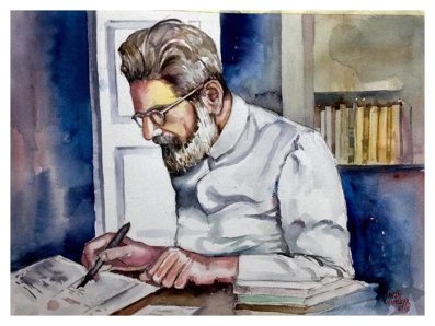 A painting of B.P. Wadia by Sanjay Chapolkar